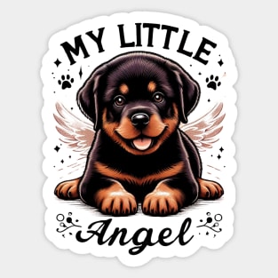 Rottweiler Puppy My Little Angel Rottie design Sticker